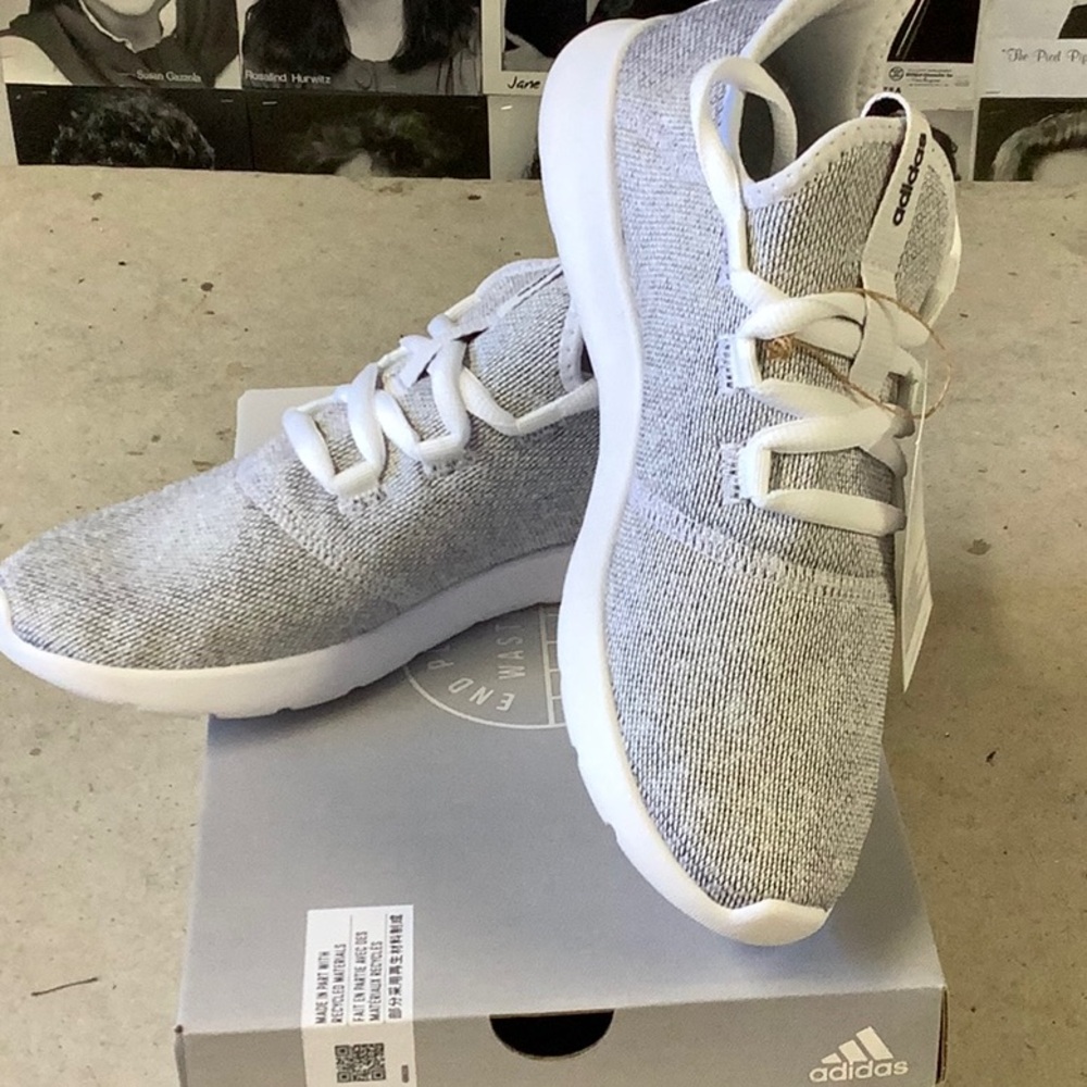 Adidas Light Gray Knit Sneakers
